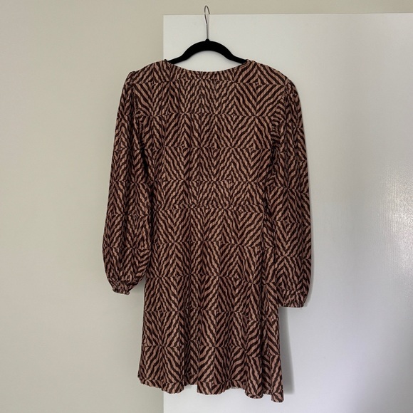 Zara Brown Pleated Mini Dress - Medium - Picture 5 of 7